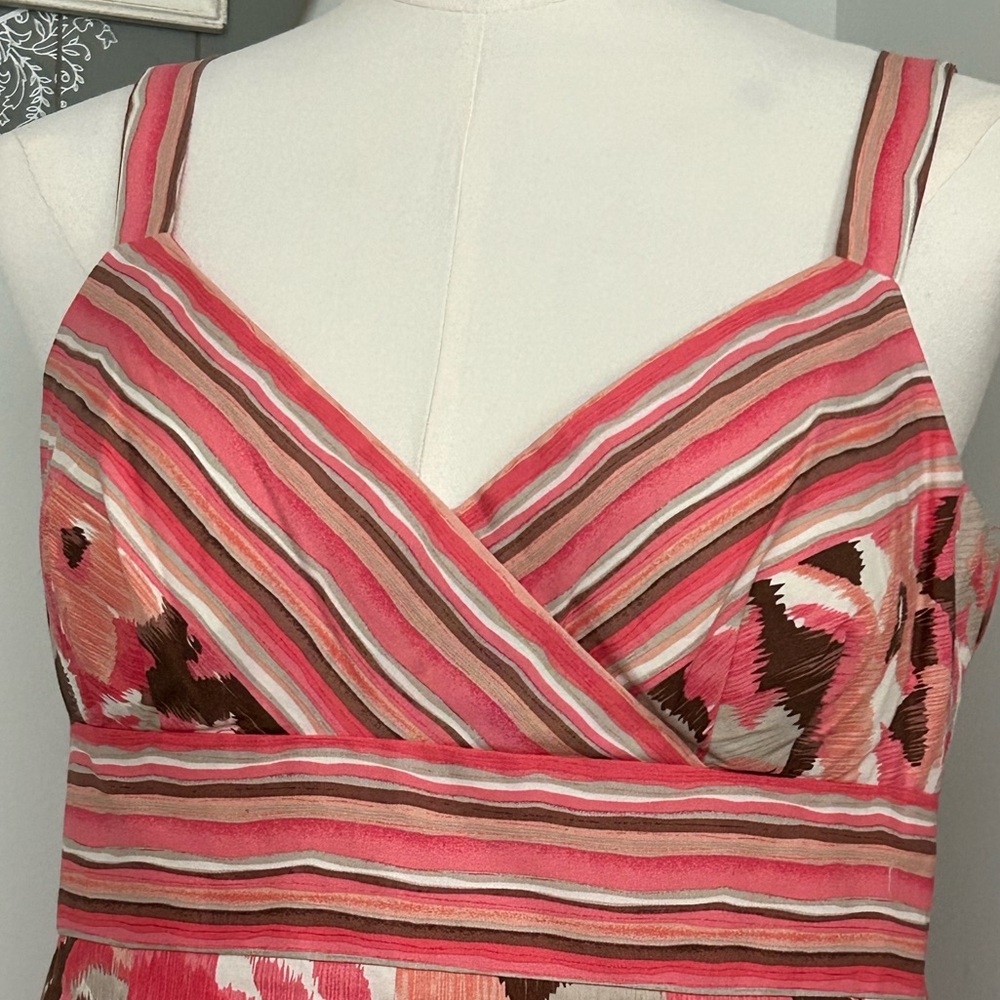 R&K Originals Dress Cross Over V-Neck Empire Waist Fit/Flare Smocked Back Size 6 - Picture 4 of 15